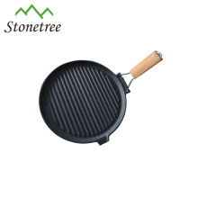 HF104W cast iron grill pan vegetable oil surface/cast iron ridges pan for grill food